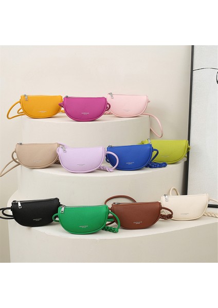 Siyah Çanta Şeker Renk Kadın Küçük Pu Deri Eyer Çantası Tasarımcı Lüks Omuz Çantaları 2022 Sevimli Örgü Kayış Bayan Crossbody Çanta Trend Yeni (Yurt Dışından) indirimleri