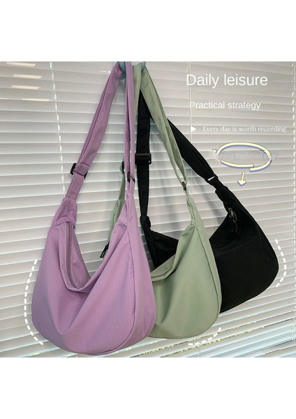 Beyaz Basit Kız Öğrenci Harajuku Omuz Çantaları Düz Renk Kadın Hobos Askılı Çanta Küçük Ekose Kadın Seyahat Çantası Çanta (Yurt Dışından) modelleri