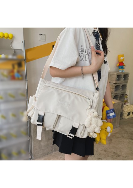 Mavi Japon Harajuku Kadınlar Için Crossbody Çanta Büyük Kapasiteli Lise Kız Askılı Çanta Rahat Sevimli Ayı Okul Omuzdan Askili Çanta (Yurt Dışından) fiyatları