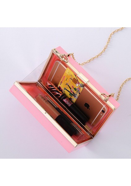 Pembe Bir Kişiselleştirilmiş Akrilik Debriyaj Pembe Akşam Debriyaj Klasik Bayan Crossbody Omuz Çantaları Kadın Cüzdan Cüzdanlar ve Çantalar Çanta (Yurt Dışından) fırsatları