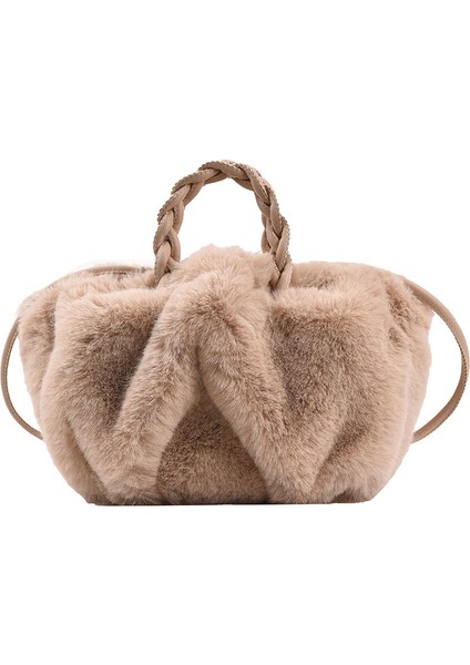 Haki 2023 Yeni Kış Kadın Sahte Kürk Kova Çanta Kadın Yüksek Kaliteli Yumuşak Peluş Örgü Omuz Askısı Çanta Bayanlar Crossbody Çanta Kesesi (Yurt Dışından) fırsatları