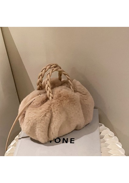 Haki 2023 Yeni Kış Kadın Sahte Kürk Kova Çanta Kadın Yüksek Kaliteli Yumuşak Peluş Örgü Omuz Askısı Çanta Bayanlar Crossbody Çanta Kesesi (Yurt Dışından) indirimleri