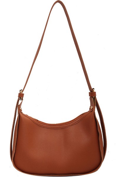 Kahverengi Yumuşak Pu Deri Bayan Omuz Çantası 2022 Yeni Vintage Trend Kadın Crossbody Çanta Bayanlar Için Basit Lüks Tasarımcı Çanta Çanta (Yurt Dışından)