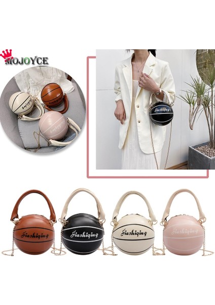 Pembe Basketbol Yuvarlak Şekilli Pu Deri Omuz Çantaları Kadınlar Için Rahat Küçük Kılıf Çanta Seyahat Messenger Crossbody Çanta (Yurt Dışından) fiyatları
