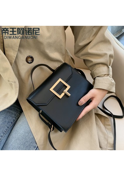 Koyu Kahverengi Kadın Çanta Pu Deri Kadın Küçük Tütsü Rüzgar Zinciri Pastil Omuz Çantası Kilit Kalıplaşmış Kafes Moda Messenger Çanta (Yurt Dışından) fiyatları