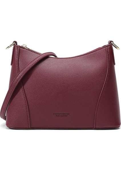 Şarap Kırmızı Lüks Marka Tasarımcısı Koltukaltı Omuz Çantası Kadın Yumuşak Pu Deri Çok Fonksiyonlu Crossbody Messenger Çantalar Kadın (Yurt Dışından)