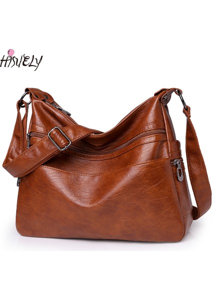 Derin Mavi 2023 Yeni Vintage Kadın Pu Deri Askılı Çanta Lüks Büyük Yumuşak Rahat Hobo Çanta Kadın Basit Gelgit Crossbody Omuz Çantaları (Yurt Dışından) fiyatları