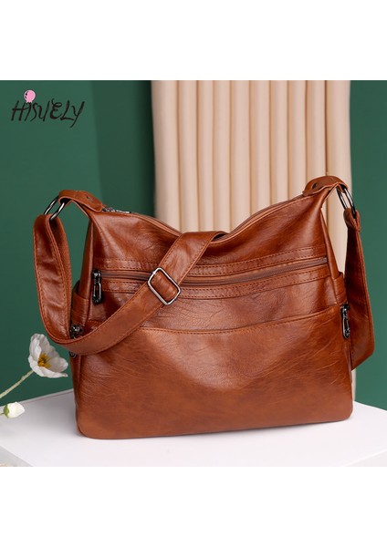 Derin Mavi 2023 Yeni Vintage Kadın Pu Deri Askılı Çanta Lüks Büyük Yumuşak Rahat Hobo Çanta Kadın Basit Gelgit Crossbody Omuz Çantaları (Yurt Dışından) fırsatları