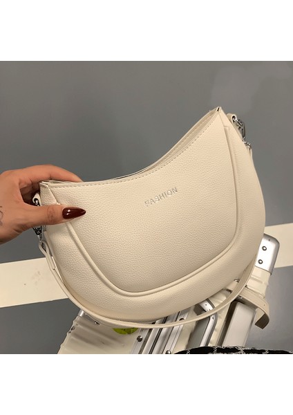 Bej Basit Beyaz Yumuşak Deri Omuz Çantaları Kadınlar Için Tasarımcı Crossbody Çanta Moda Hobos Ana Kesesi Marka Vintage Çanta Bayanlar (Yurt Dışından) fiyatları