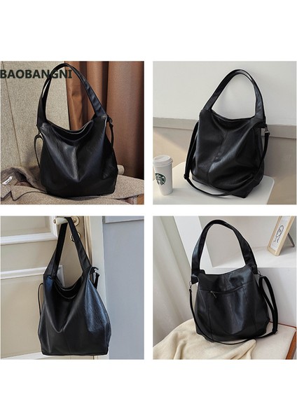 Siyah Kadın Hobo Çanta Büyük Kapasiteli Bayanlar Tote Kadın Crossbody Çanta Kaliteli Deri Kadın Omuz Çantası Bolsa Feminina (Yurt Dışından) indirimleri