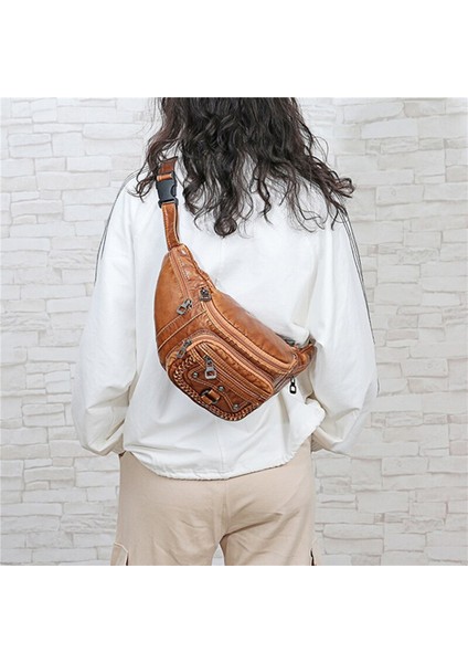 Kahverengi Moda Kadın Çanta Messenger Çanta Net Kırmızı Aynı Yumuşak Deri Omuz Çantası Yıkanmış Deri Küçük Kare Çanta Büyük Kapasiteli (Yurt Dışından) indirimleri