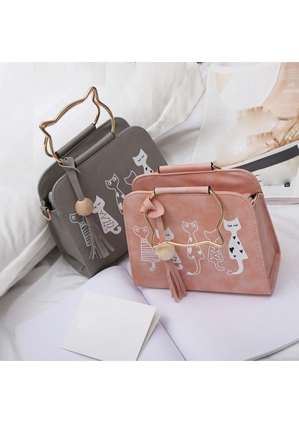 Pembe Messenger Çanta Kadın Çanta Kedi Tavşan Desen Omuz Crossbody Çanta Kadın Çantası Çanta Bolso Mujer (Yurt Dışından) fırsatları