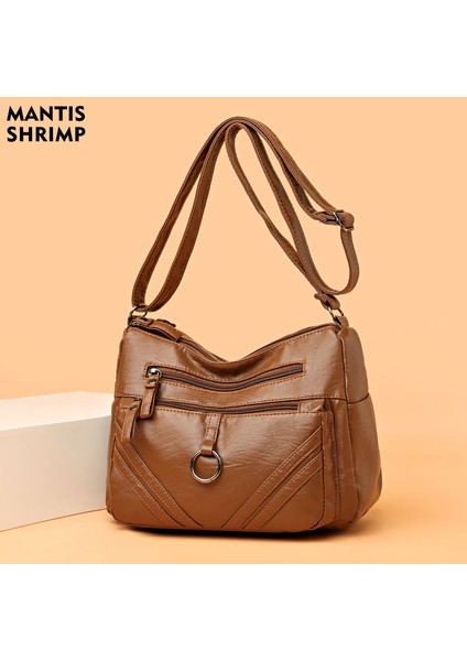 3808-1 Kahverengi Kadın Çantaları Vintage Crossbody Çanta 2022 Büyük Kapasiteli Bez Çantalar Çok Cep Omuz Çantası Kadın Retro Pu Çanta Zarif Paket (Yurt Dışından) fiyatları