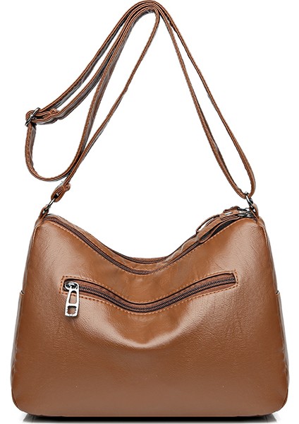3808-1 Kahverengi Kadın Çantaları Vintage Crossbody Çanta 2022 Büyük Kapasiteli Bez Çantalar Çok Cep Omuz Çantası Kadın Retro Pu Çanta Zarif Paket (Yurt Dışından) fırsatları