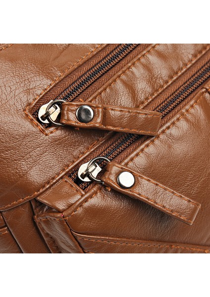 3808-1 Kahverengi Kadın Çantaları Vintage Crossbody Çanta 2022 Büyük Kapasiteli Bez Çantalar Çok Cep Omuz Çantası Kadın Retro Pu Çanta Zarif Paket (Yurt Dışından) indirimleri