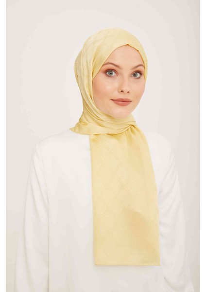 Trend Jan Jan Sarı Monogram Desenli Jakar Şal 6 - 22041 modelleri