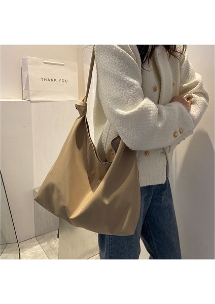 Haki Moda Kadın Çantası 2022 Yeni Yeniden Kullanılabilir Bayan Çanta Tuval Alışveriş Seyahat Omuz Çantaları Büyük Kapasiteli Crossbody Çanta Alışveriş Yapanlar (Yurt Dışından) indirimleri