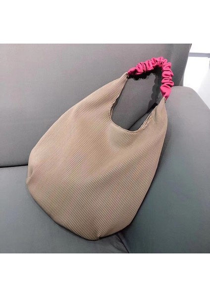 Z2242D Mabula Dantelli Pileli Hobo Omuz Çantaları Kadınlar Için Basit Şık Deri Tote Çanta Şık Bayanlar Çantalar (Yurt Dışından)