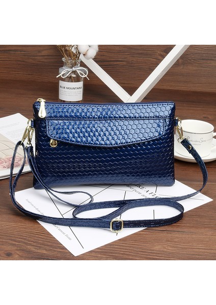 Hafif Kahve Parlak Kadınlar Crossbody Omuz Çantası Pu Deri Bilek Kayışı Debriyaj Para Çanta Moda Telefonu Çanta Fermuarlı Uzun Cüzdan Anne Çantası (Yurt Dışından) fiyatları