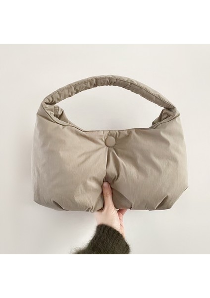 FA-140-GY Kış Yastıklı Puffer Rahat Omuz Hobo Çanta Kadın Ayarlanabilir Sapanlar Fermuar Crossbody Çanta Yumuşak Hafif Çanta (Yurt Dışından) fiyatları
