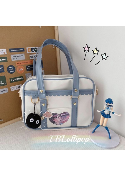 Siyah Penguen Gerçek Atış Ins Japon Ins Harajuku Tarzı Kız Pu Üniforma Çanta Taşınabilir Çok Amaçlı Crossbody Omuz Çantası Loli Eşleşen Çanta (Yurt Dışından)