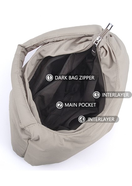 FA-140-GY Kış Yastıklı Puffer Rahat Omuz Hobo Çanta Kadın Ayarlanabilir Sapanlar Fermuar Crossbody Çanta Yumuşak Hafif Çanta (Yurt Dışından) indirimleri