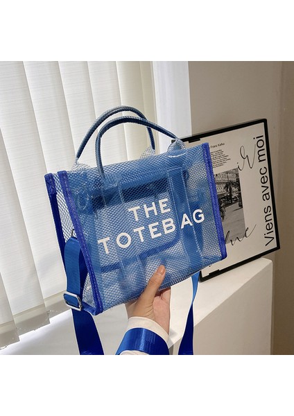 Mor Temizle Pvc Büyük Tote Çanta Tasarımcısı Örgü Omuz Çantaları Şeffaf Kadın Jöle El Çantası Rahat Plaj Alışveriş Tote Markalı (Yurt Dışından) indirimleri