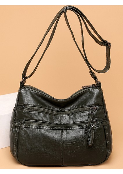 Yeşil Kadın Çantası Rahat Kadın Çanta Tasarımcısı Vintage Postacı Çantası Retro Kadınlar Bayanlar Için Crossbody Çanta Klasik Omuz Çantaları (Yurt Dışından)