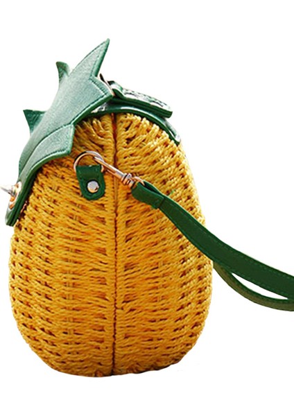 Sarı Kadın Ananas Çanta Hasır Örgü Tasarımcı Kadın Omuz Çantaları Bayanlar Moda Manşonlar Tote Kadın Messenger Çanta SS0319 (Yurt Dışından) modelleri