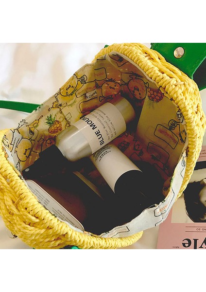 Sarı Kadın Ananas Çanta Hasır Örgü Tasarımcı Kadın Omuz Çantaları Bayanlar Moda Manşonlar Tote Kadın Messenger Çanta SS0319 (Yurt Dışından) indirimleri