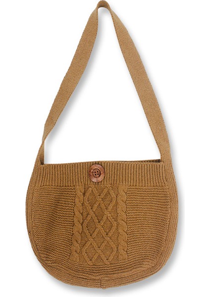Bej Kadın Vintage Örme Hobo Hımbıl Çanta Orta Boy Kulübe Çekirdek Tığ Boho Bohem Çingene Hippi Ibiza Yan Sling Kılıfı Çanta (Yurt Dışından)