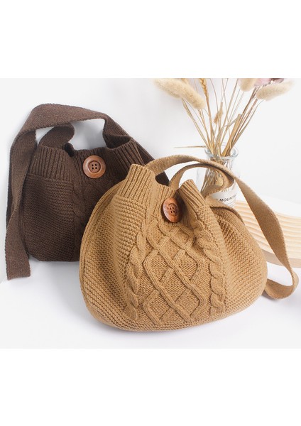 Bej Kadın Vintage Örme Hobo Hımbıl Çanta Orta Boy Kulübe Çekirdek Tığ Boho Bohem Çingene Hippi Ibiza Yan Sling Kılıfı Çanta (Yurt Dışından)
