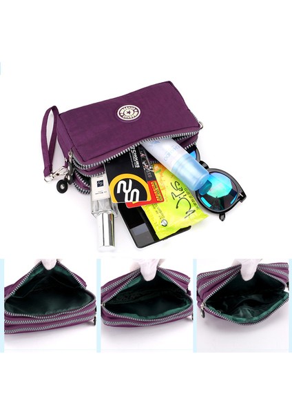 Mor Kadın Crossbody Çanta Evrensel Cep Telefonu Omuzdan Askili Çanta Açık Spor Cüzdan Omuz Çantası Askılı Çanta Bozuk Para Cüzdanı Çanta (Yurt Dışından) indirimleri