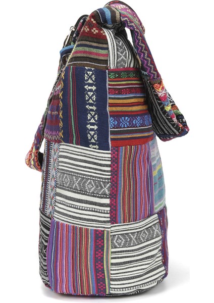 Renkli Wr Lüks Tasarımcı Omuz Çantası Pamuklu Kumaş Crossbody Çanta Retro Tuval Patchwork Hobo Çanta Fermuarlı Kova Çanta Büyük Kadın Çanta (Yurt Dışından) fırsatları