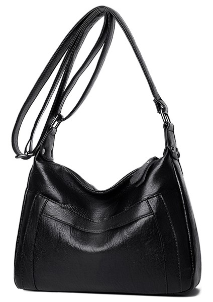 Siyah Yüksek Kaliteli Deri Omuz Çantası Düz Renk Yumuşak Pu Kadınlar Için Crossbody Çanta Moda 2021 Lüks Tasarımcı Messenger Çanta Bayanlar (Yurt Dışından)