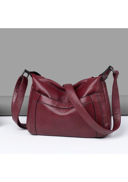 Siyah Yüksek Kaliteli Deri Omuz Çantası Düz Renk Yumuşak Pu Kadınlar Için Crossbody Çanta Moda 2021 Lüks Tasarımcı Messenger Çanta Bayanlar (Yurt Dışından)