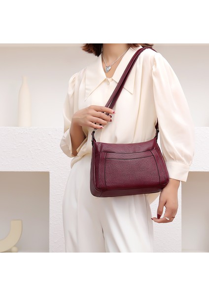 Siyah Yüksek Kaliteli Deri Omuz Çantası Düz Renk Yumuşak Pu Kadınlar Için Crossbody Çanta Moda 2021 Lüks Tasarımcı Messenger Çanta Bayanlar (Yurt Dışından)