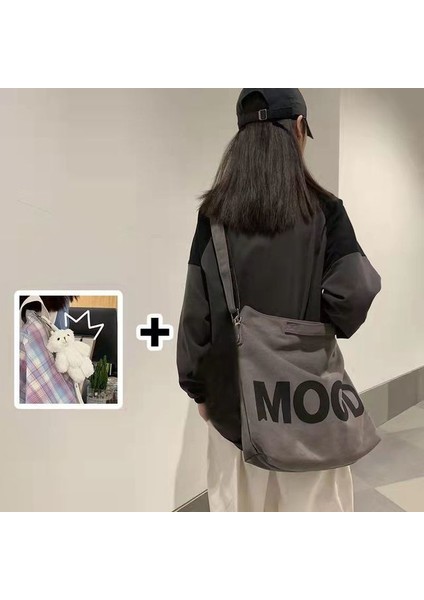 Kadınlar Için Ayı Çantaları ile Kahverengi 2022 Büyük Kapasiteli Öğrenci Mektubu Kanvas Tote Çanta Genç Kız Erkek Postacı Çantası Tasarımcı Kadın Crossbody Çanta (Yurt Dışından)