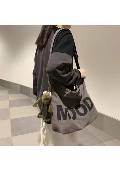 Kadınlar Için Ayı Çantaları ile Kahverengi 2022 Büyük Kapasiteli Öğrenci Mektubu Kanvas Tote Çanta Genç Kız Erkek Postacı Çantası Tasarımcı Kadın Crossbody Çanta (Yurt Dışından)