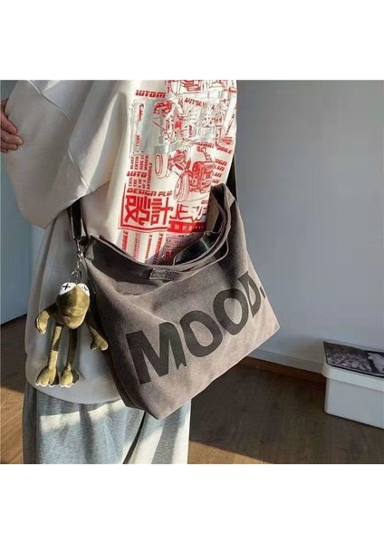 Kadınlar Için Ayı Çantaları ile Kahverengi 2022 Büyük Kapasiteli Öğrenci Mektubu Kanvas Tote Çanta Genç Kız Erkek Postacı Çantası Tasarımcı Kadın Crossbody Çanta (Yurt Dışından)