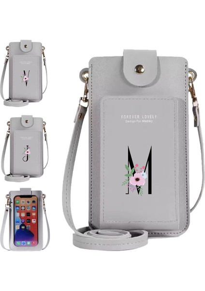 1flower ve Siyah P Dokunmatik Ekran Cep Telefonu Çantası Kadın Omuz Çantaları Cüzdan Kart Sahibinin Kadın Küçük Çanta Çiçek Siyah Harf Baskı Hasp Çanta (Yurt Dışından) fiyatları