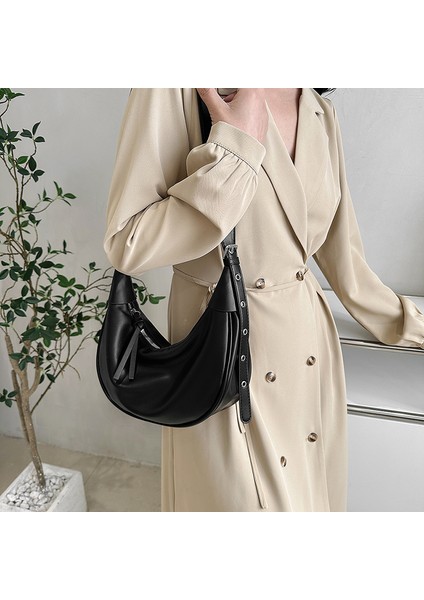 Beyaz Vintage Deri Omuz Çantaları Kadın Marka Tasarımcısı Kadın Crossbody Çanta Moda Hobos Çanta Bayanlar Basit Rahat Çanta Kesesi Yeni (Yurt Dışından)