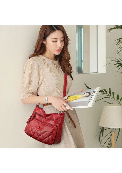 Siyah Kadın Omuz Çantaları Vintage Yumuşak Pu Deri Crossbody Çanta Tüm Maç Bayanlar Çanta Kızlar Için Kahverengi Retro Çanta Marka Messenger (Yurt Dışından) modelleri