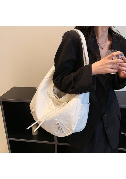 Siyah Siyah Büyük Kapasiteli Omuz Çantası Kadın Deri Çanta Moda Yumuşak Seyahat Çantası Kadın Crossbody Çanta Vintage Kadın Çantaları Sac (Yurt Dışından) indirimleri