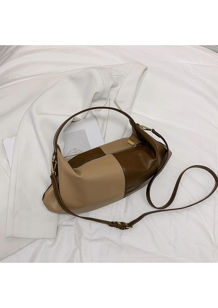 Kahverengi 2023 Moda Hamur Torbası Lüks Tasarımcı Çanta Marka Kadın Tote Çanta Pu Deri Bayanlar Crossbody Çanta Büyük Çanta Hobo Bolsos (Yurt Dışından)