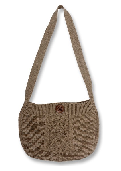 Haki Kadın Vintage Örme Hobo Hımbıl Çanta Orta Boy Kulübe Çekirdek Tığ Boho Bohem Çingene Hippi Ibiza Yan Sling Kılıfı Çanta (Yurt Dışından)
