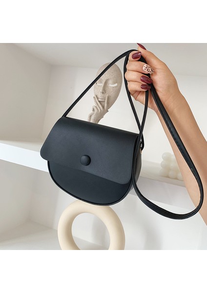 Sarı Düz Renk Basit Mini Eyer Çantası Pu Deri Kadınlar Için Crossbody Çanta 2021 Yaz Moda Tatlı Omuz Çantaları Сумка Женская (Yurt Dışından)