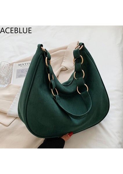 Womew Mat Pu Deri Hobo Çanta Kadın Büyük Tasarımcı Koltukaltı Çanta Çanta Için Yeşil Kış Trendy Kadın Sahte Süet Omuz Çantaları (Yurt Dışından) fiyatları