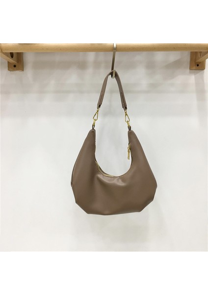 Haki Kore Tarzı Yumuşak Pu Deri Bayan Koltukaltı Çanta Şık Tasarım Pileli Hobos Omuz Çantaları Kadın Alışveriş Için Crossbody Çanta (Yurt Dışından)