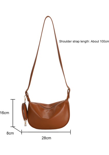 Kahverengi Kadın Crossbody Çanta Pu Deri Basit Omuz Çantaları 2'si 1 Arada Crossbody Çanta Tasarımcısı Çanta ile Seyahat Için Katı Sling (Yurt Dışından) fiyatları